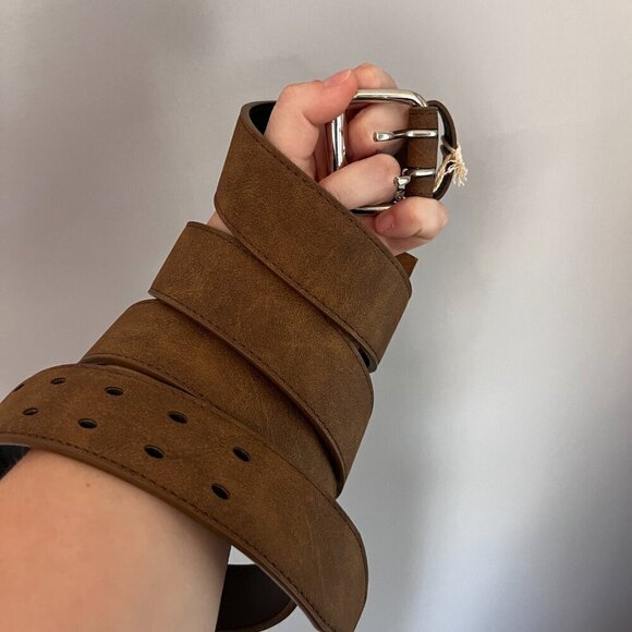 Men’s Belt Brown Genuine Leather NWT 64" Belt Touger Joy - Picture 2 of 7